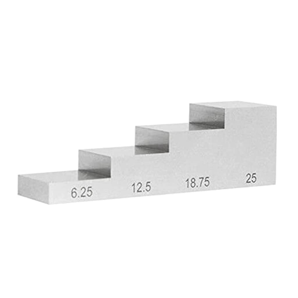 4ステップ6.25mm 12.5mm 18.75mm 25mmテストキャリブレーションブロック1018ステンレス鋼の厚さと直線性キャリブレーション厚さテスターの使用｜グロースショップ
