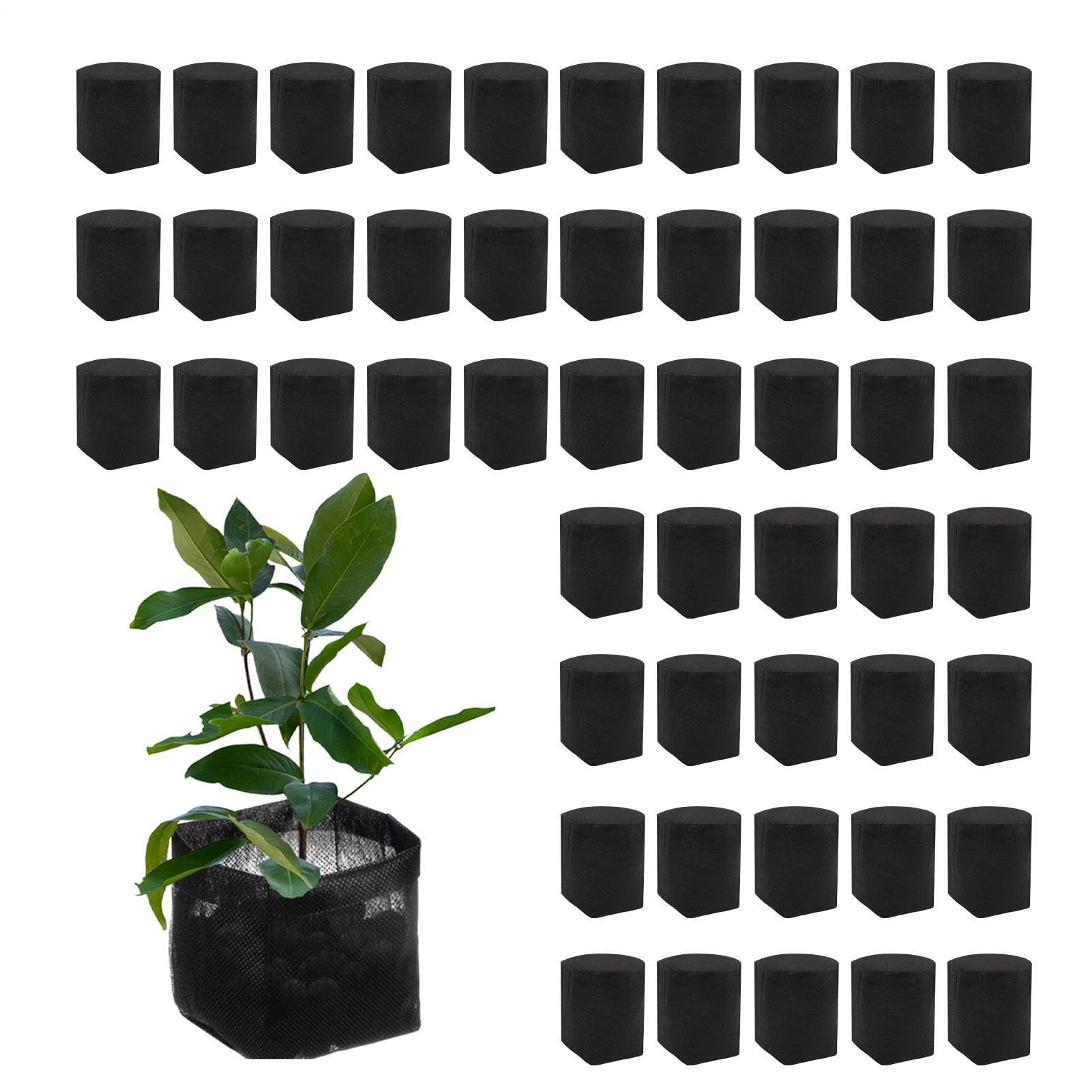布製プランター 植物栽培バッグ,０．５ガロン 容量約１．９リットル ５０枚入り 通気性と排水性に 不織布製 - ガーデン向け植栽バッグ,ジャガイモ・野菜・花・トウガラシ・ナス・バルコニー・裏庭・パティオ・芝生用｜グロースショップ