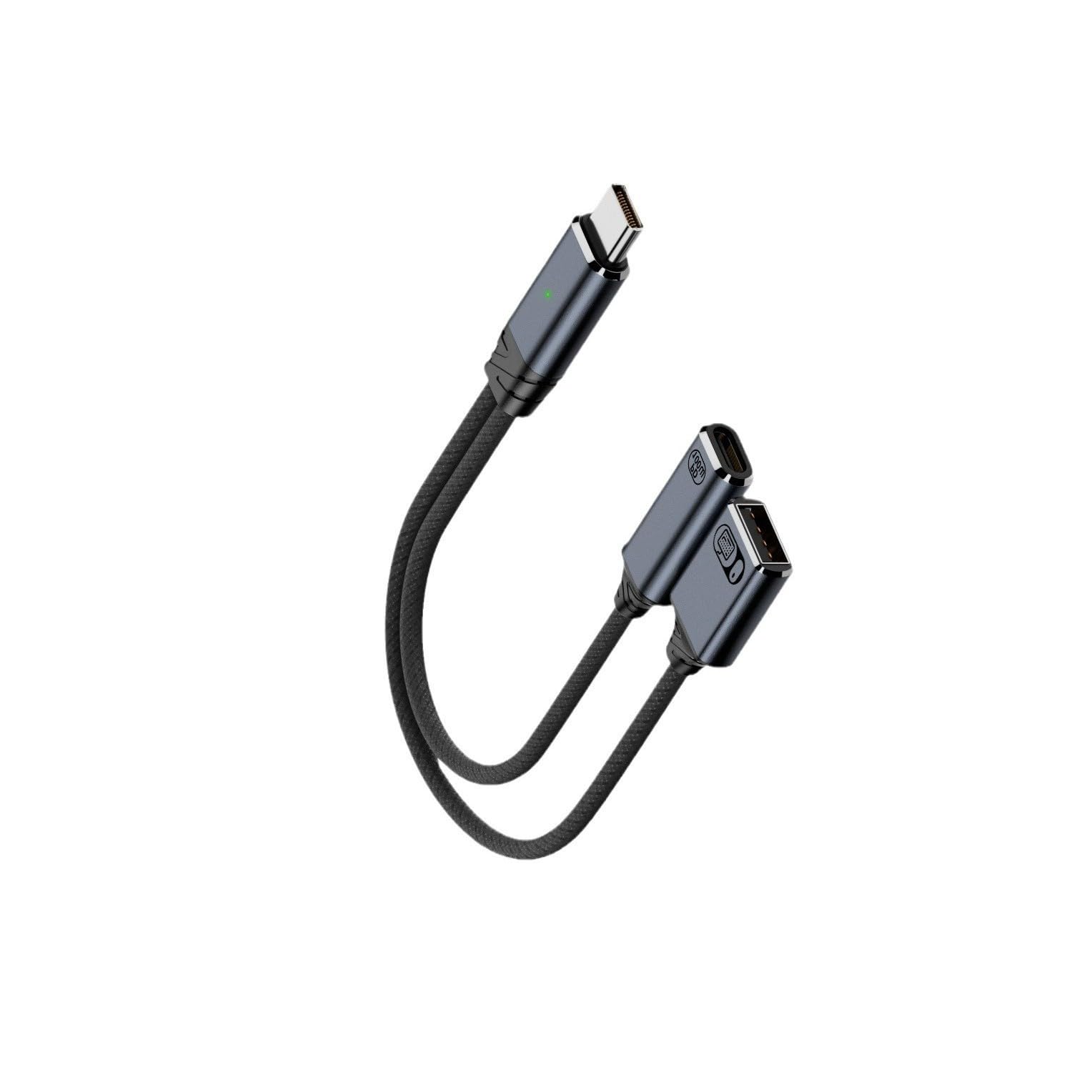 長さ13cm 2イン1 USB Cスプリッター Type C to Type C & USB充電ケーブルワイヤー PD100W充電機能付き 480Mbpsデータ|グロースショップ