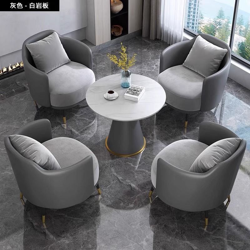 丸テーブル ダイニングテーブルセット 4人掛け 5点セット 円形 直径 80cm チェア 4脚 カフェテーブル オフィス 接待 打ち合わせ (北欧/モダン/多色) [商談/会議/リビング]
