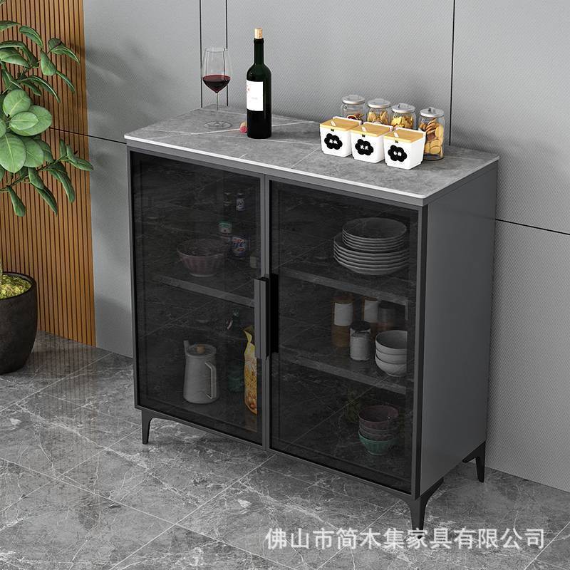 キッチンカウンター キャビネット 食器棚 スリム 収納棚 サイドボード (大容量/多機能/木製) [リビング ダイニング キッチン 玄関 間仕切り 一人暮らし おしゃれ 北欧風 隠す収納]｜グロースショップ