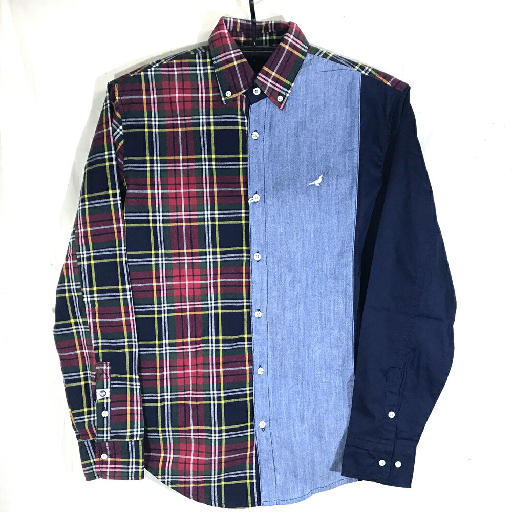 【楽天市場】Staple Design(ステイプル・デザイン) Plaid Pieced L/S Woven Shirt(長袖シャツ ...