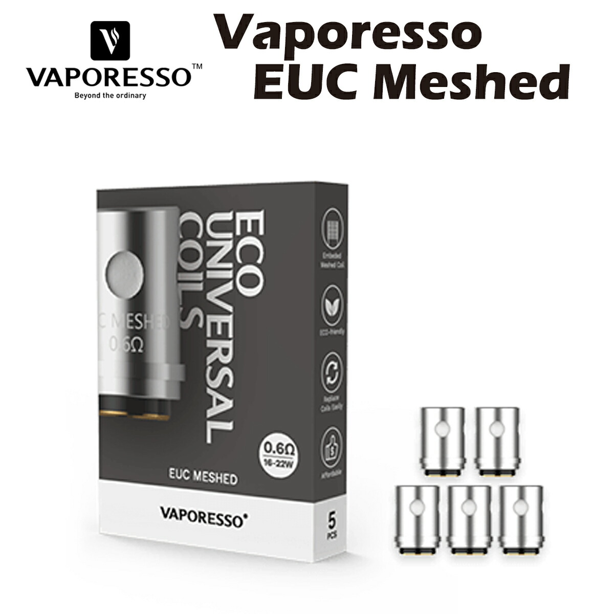 Vaporesso EUC メッシュコイル 0.6Ω MESHED 16-22W 5個入 Vaporesso EUC メッシュコイル