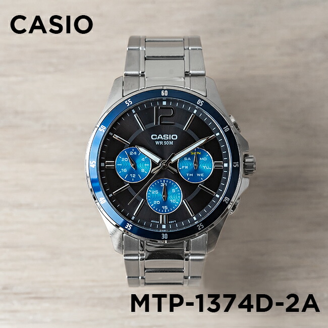 激安価格の 10年保証 日本未発売 Casio カシオ スタンダード メンズ Mtp 1374d 2a 腕時計 キッズ 子供 男の子 チープカシオ チプカシ アナログ 日付 ブラック 黒 ブルー 青 海外モデル Mtp1374d 2a Adrm Com Br