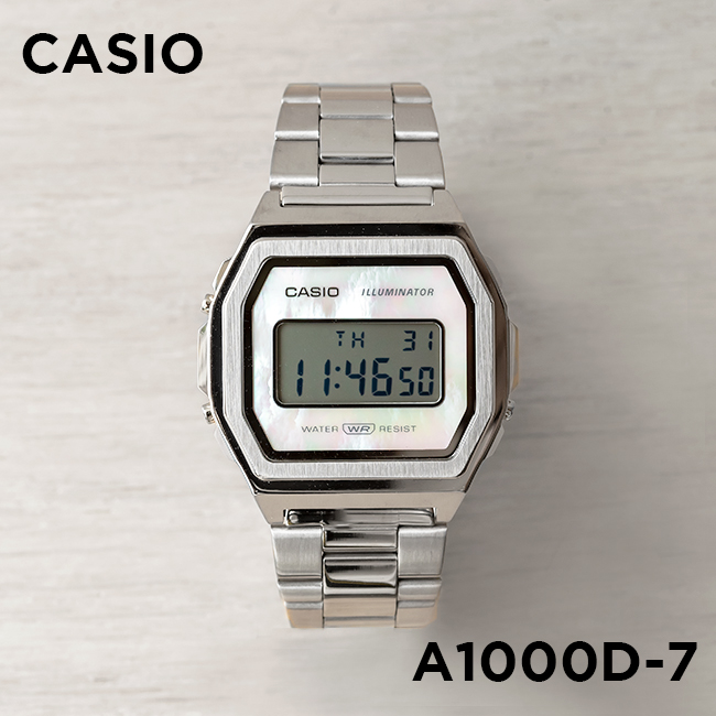 【10年保証】【日本未発売】CASIO STANDARD MENS カシオ スタンダード A1000D.M 腕時計 時計 ブランド メンズ レディース  キッズ 子供 チープカシオ チプカシ デジタル 日付 ホワイト 白 ブラック 黒 シルバー メッシュ フルメタル 海外モデル ギフト プレゼント |  