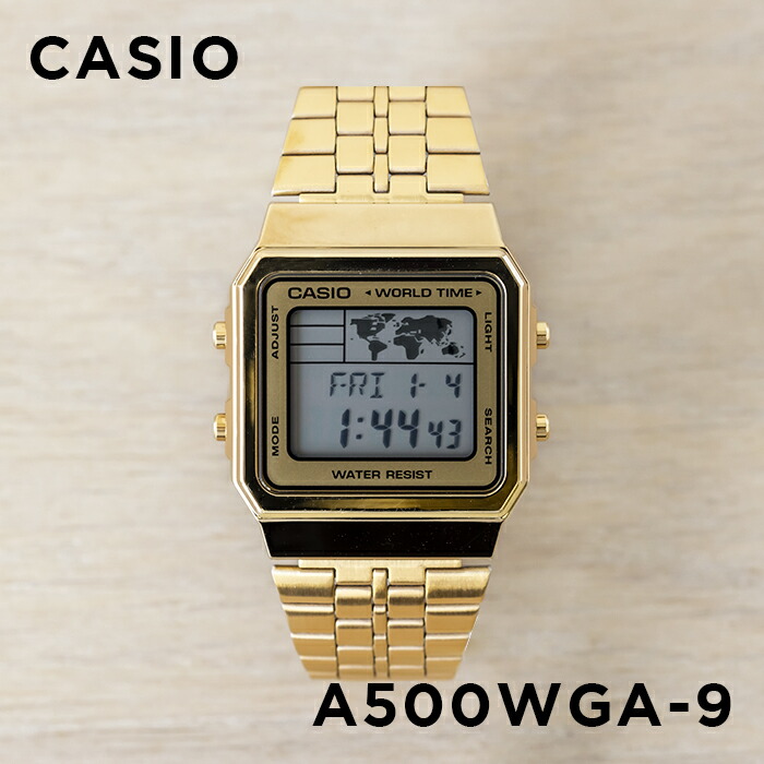 楽天市場 10年保証 日本未発売 Casio カシオ スタンダード A500wga 9 腕時計 時計 ブランド メンズ レディース キッズ 子供 男の子 女の子 チープカシオ チプカシ デジタル 日付 カレンダー ゴールド 金 海外モデル ギフト プレゼント つきのとけいてん