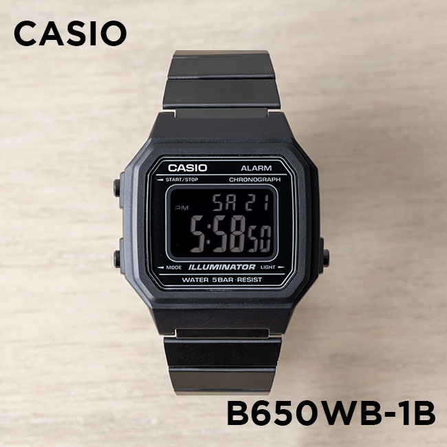 楽天市場 10年保証 日本未発売 Casio Standard カシオ スタンダード B650wb 1b 腕時計 時計 ブランド メンズ レディース キッズ 子供 男の子 女の子 チープカシオ チプカシ デジタル 日付 カレンダー ブラック 黒 オールブラック 海外モデル ギフト プレゼント