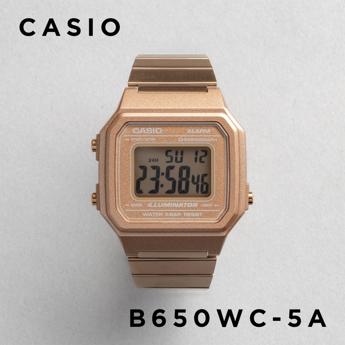 【10年保証】【日本未発売】CASIO STANDARD カシオ スタンダード B650WC-5A 腕時計 時計 ブランド メンズ レディース キッズ 子供 男の子 女の子 チープカシオ チプカシ デジタル 日付 ローズゴールド 海外モデル メタル ギフト プレゼント