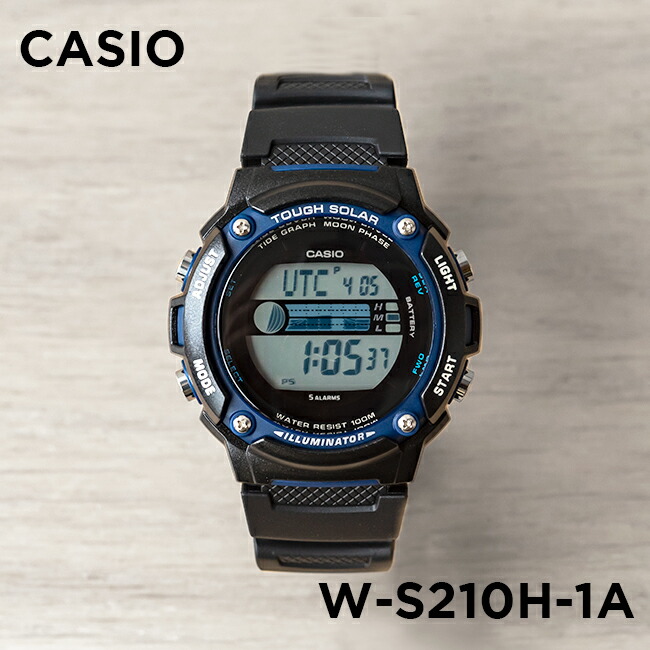 楽天市場 10年保証 Casio カシオ スポーツ W S210h 1a 腕時計 メンズ レディース キッズ 子供 男の子 女の子 チープカシオ チプカシ デジタル 日付 ソーラー 防水 ブラック 黒 ブルー 青 つきのとけいてん