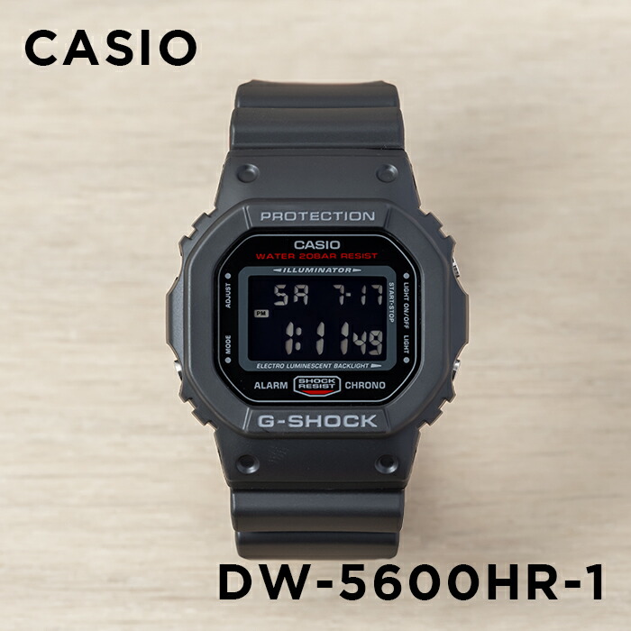 楽天市場 10年保証 Casio G Shock カシオ Gショック Dw 5600hr 1 腕時計 時計 ブランド メンズ キッズ 子供 男の子 デジタル 日付 カレンダー 防水 ブラック 黒 レッド 赤 ギフト プレゼント つきのとけいてん