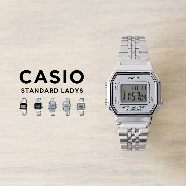 楽天市場 10年保証 日本未発売 Casio カシオ スタンダード レディース 腕時計 キッズ 子供 女の子 チープカシオ チプカシ デジタル 日付 シルバー ブラック 黒 ブルー 青 グレー 花柄 海外モデル つきのとけいてん