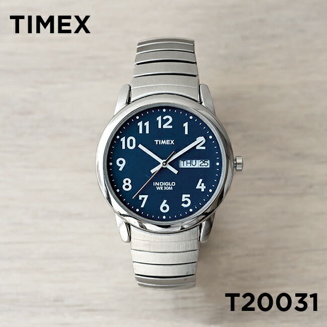 楽天市場 日本未発売 Timex タイメックス イージーリーダー デイデイト 35mm T031 腕時計 時計 ブランド メンズ レディース アナログ シルバー ネイビー 海外モデル ギフト プレゼント つきのとけいてん