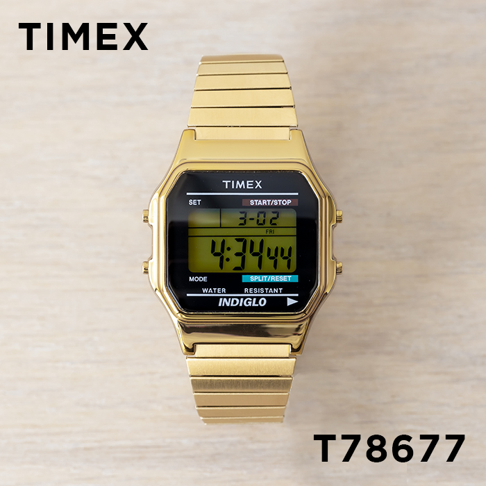 楽天市場 Timex タイメックス クラシック デジタル T 腕時計 メンズ レディース ゴールド 金 ブラック 黒 つきのとけいてん