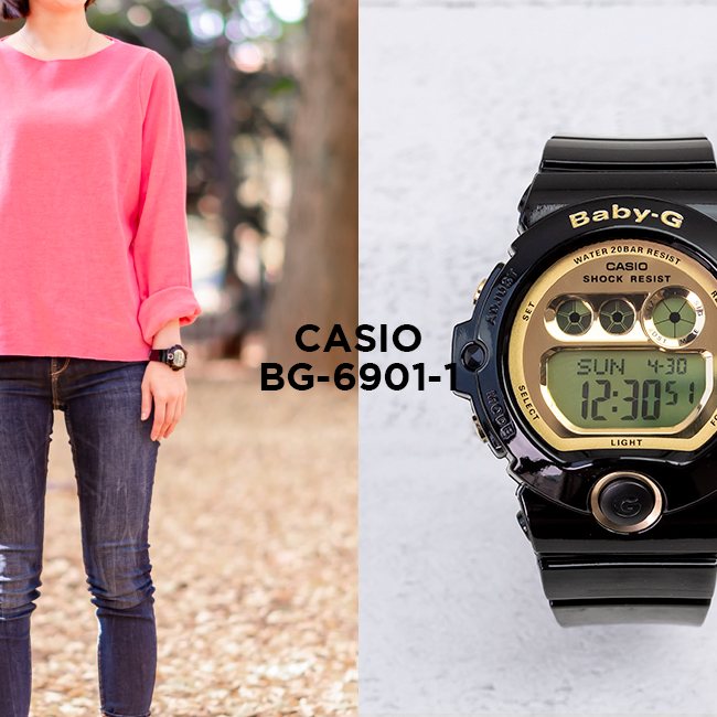 楽天市場 10年保証 Casio Baby G カシオ ベビーg Bg 6901 1 腕時計 レディース キッズ 子供 女の子 デジタル 防水 ブラック 黒 ゴールド 金 つきのとけいてん