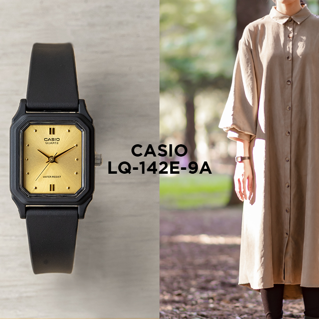 楽天市場 10年保証 日本未発売 Casio カシオ スタンダード レディース Lq 142e 9a 腕時計 キッズ 子供 女の子 チープカシオ チプカシ アナログ ブラック 黒 ゴールド 金 海外モデル つきのとけいてん