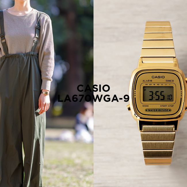 楽天市場 10年保証 Casio カシオ スタンダード La670wga 9 腕時計 時計 ブランド レディース キッズ 子供 女の子 チープカシオ チプカシ デジタル 日付 カレンダー ゴールド 金 ギフト プレゼント つきのとけいてん