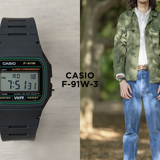 楽天市場】【10年保証】CASIO STANDARD カシオ スタンダード F-91WM-3A 腕時計 時計 ブランド メンズ レディース キッズ  子供 男の子 女の子 チープカシオ チプカシ デジタル 日付 カレンダー ブラック 黒 カーキ ギフト プレゼント : つきのとけいてん