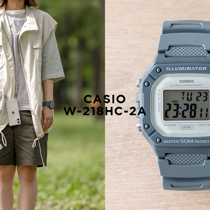 海外専売 CASIO W-218H-3AV カーキ×ブラック カシオ - 通販