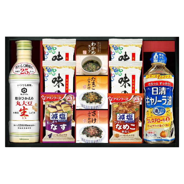【ポイント5倍】日本の食卓 キッコーマン＆アマノフーズ＆日清オイリオ バラエティセット 【内祝い お返し 出産内祝い ギフトセット 御中元 お中元 初節句内祝 調味料ギフト】【結婚内祝い 新築内祝い 七五三内祝】【送料無料 送料込み】