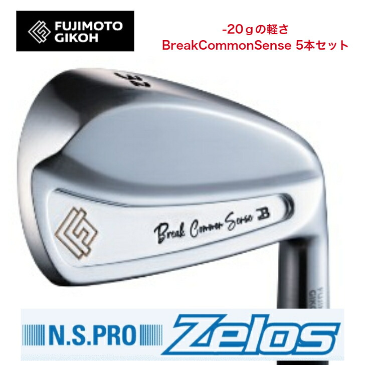 【カスタム】 藤本技術者 fujimtogikoh BreakCommonSense アイアン 5本仕掛ける（28度－45度）日本立て坑 NSPRO ZEROS ゼロス 6/7/8各種