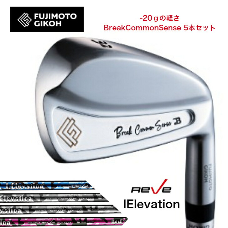 【カスタム】 藤本細工師 fujimtogikoh BreakCommonSense  アイアン 5本仕掛ける（28度－45度） REVE iELEVATION ゴルフレーヴ アイエレヴェーション