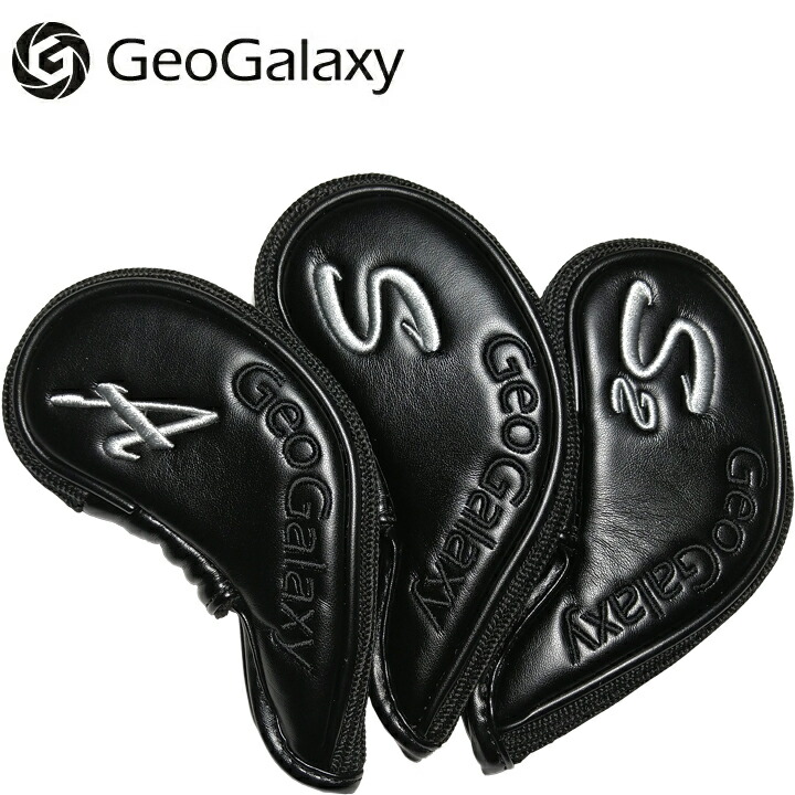 GeoGalaxy/ジオギャラクシー ウェッジ用頭顱取りまかなう 3点書き割り 黒いこと A・S・S2 Wedge Head cover Set BLACK HC