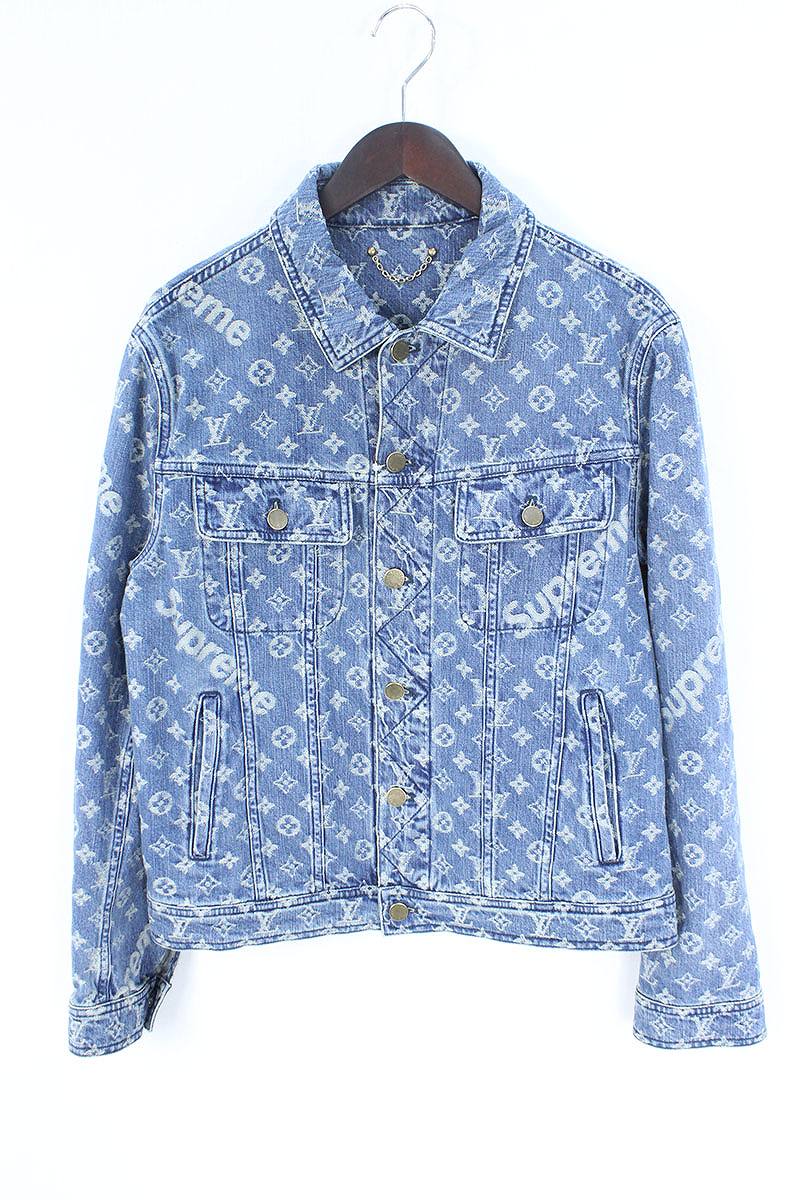 RINKAN: シュプリーム /SUPREME X Louis Vuitton X LOUIS VUITTON jacquard denim jacket (48/ indigo) bb24# ...