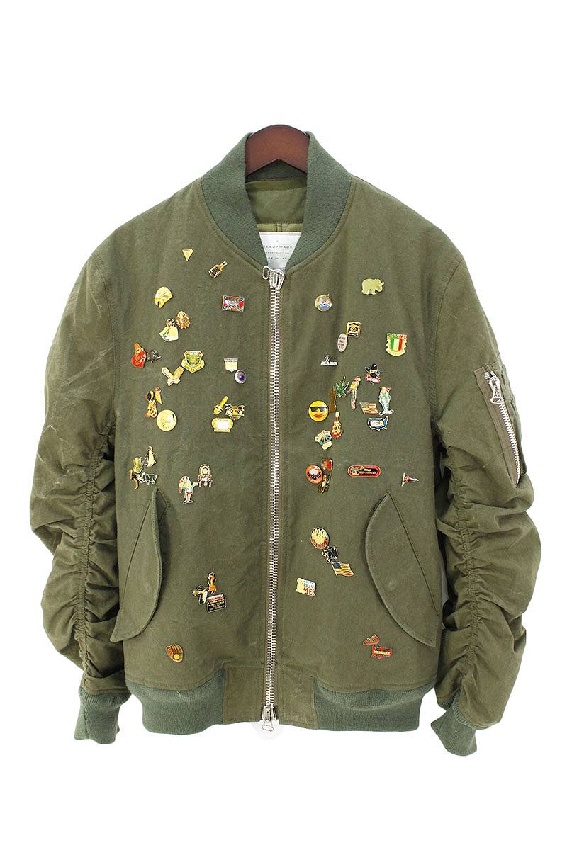 楽天市場 レディメイド Readymade Jesse Jacket ピンバッジリメイクミリタリーma 1ブルゾン 2 オリーブ Om10 メンズ 0181 中古 81 Rinkan B Rinkan