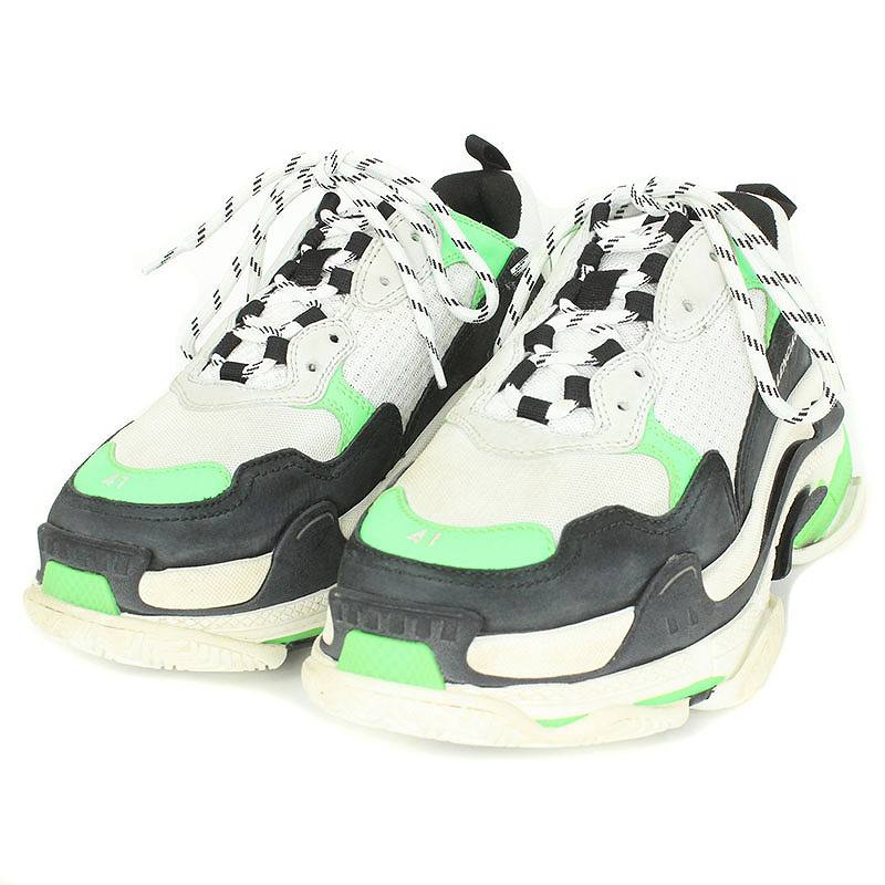 balenciaga triple s white and green