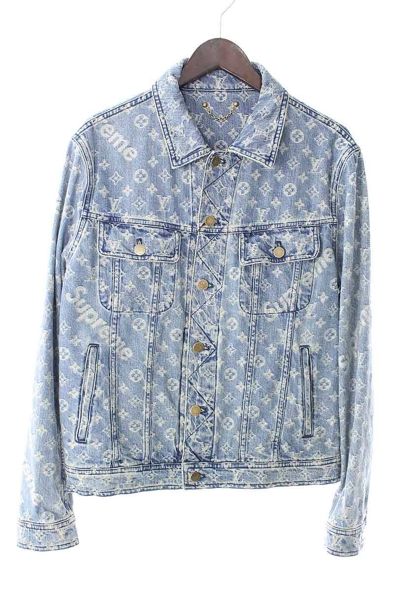 louis vuitton supreme blue jacket