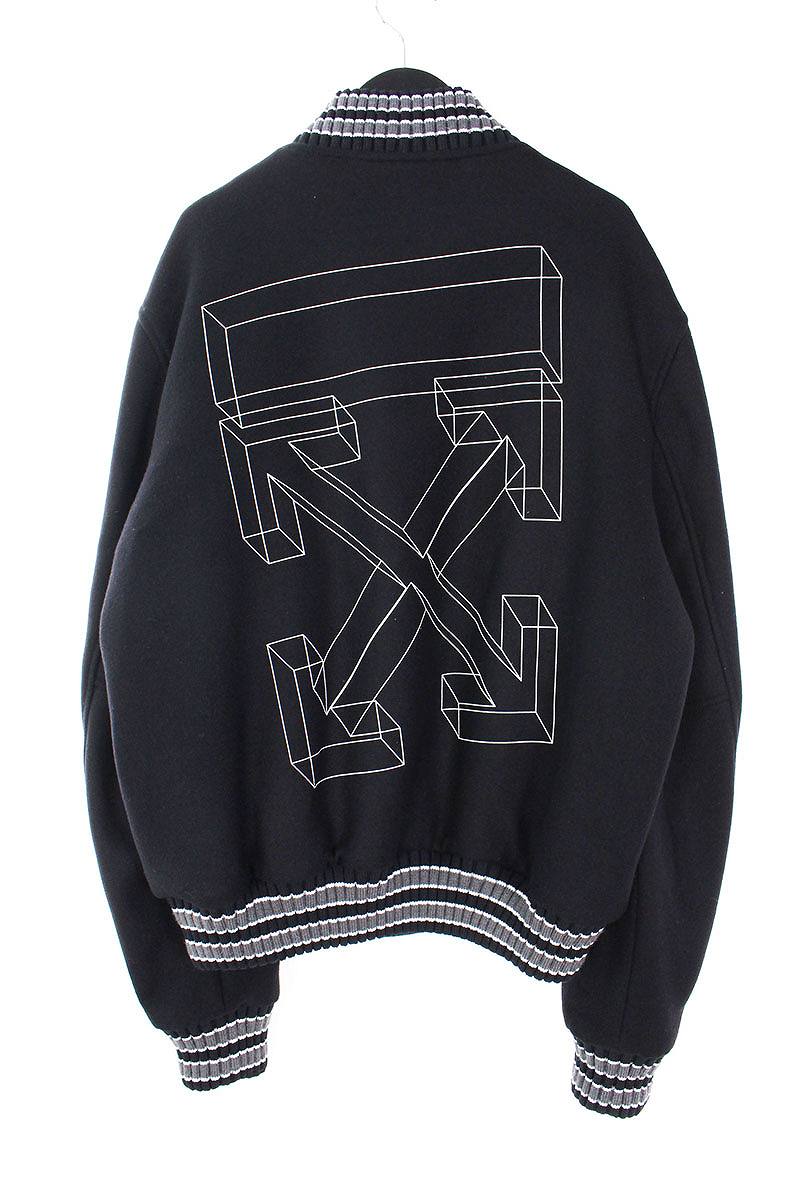 オフホワイト/OFF-WHITE【18AW】【DIAG3DLINESKINNYVARSIT】バックアロープリントスタジャンブルゾン(XL/ブラック×ホワイト)【OM10】【メンズ】【306081】【新古品】bb20#rinkan*N
