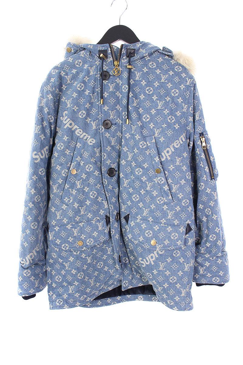 楽天市場 シュプリーム Supreme ルイヴィトン Louisvuitton 17aw Lv Jacquard Denim N 3b Louis Vuittonジャガードデニムモッズコート 48 インディゴ Sb01 メンズ 中古 14 Rinkan A Rinkan