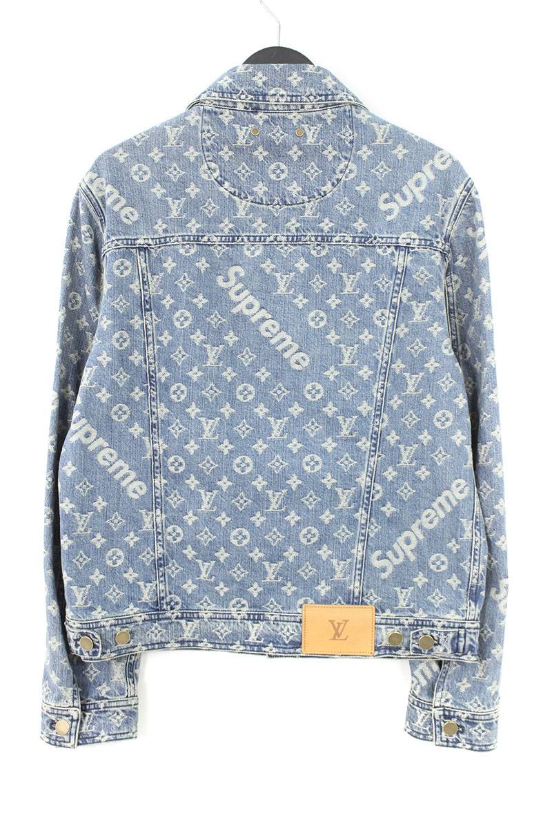 RINKAN: シュプリーム /SUPREME X Louis Vuitton /LOUISVUITTON jacquard denim jacket (46/ indigo) bb82# ...