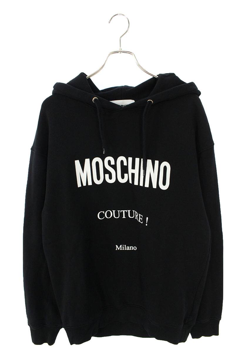 クーポン発行 楽天市場 モスキーノ Moschino フロントプリントプルオーバーパーカー ブラック Bs99 メンズ 中古 132 Rinkan B Rinkan 配送員設置送料無料 トップス パーカー Kinevent Cd