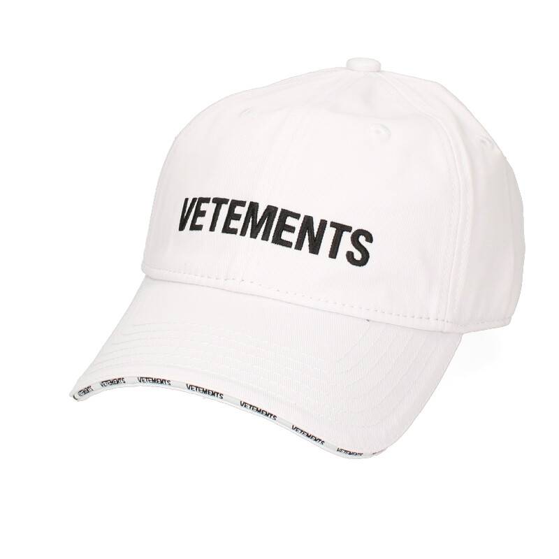 極美品 VETEMENTS ヴェトモン ロゴ ベースボールキャップ 帽子 白 
