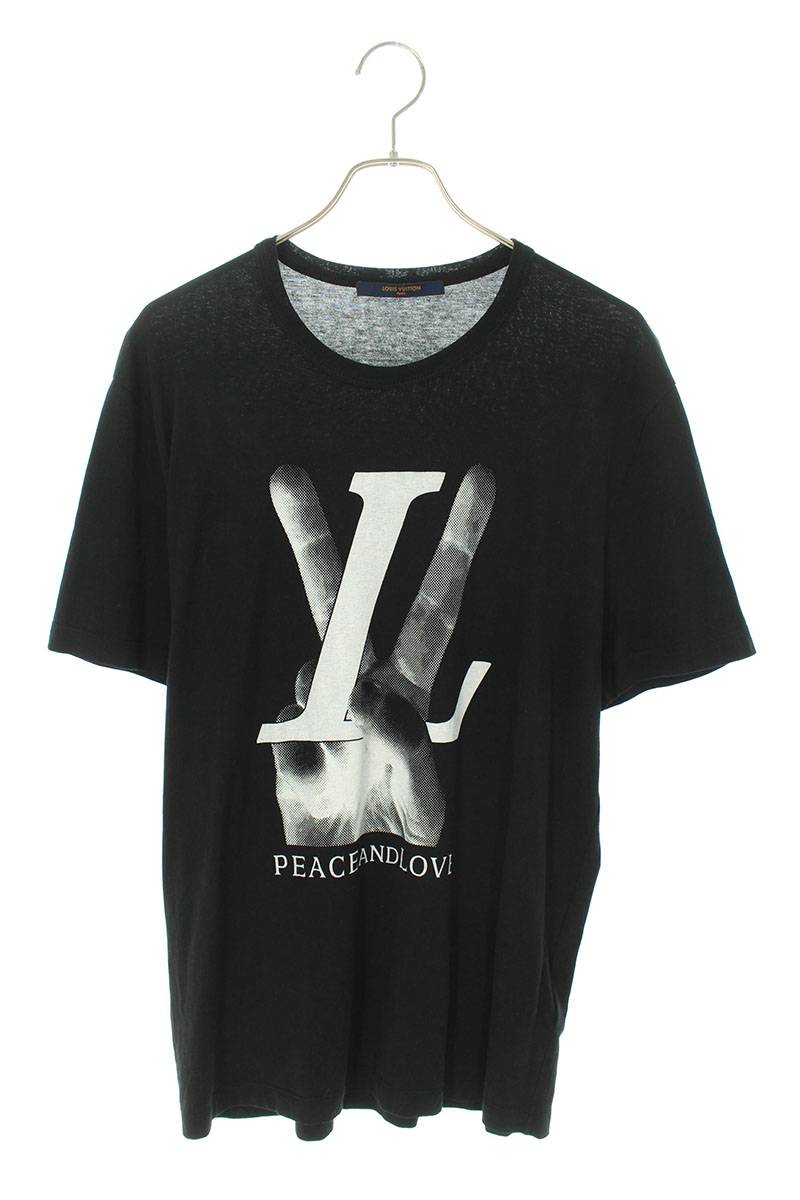 ルイヴィトン Louisvuitton サイズ M 18aw Rm1 Fmb Hfy79w Peace And Love ハンドプリントtシャツ ブラック Sb01 メンズ 中古 310 Rinkan B Tajikhome Com