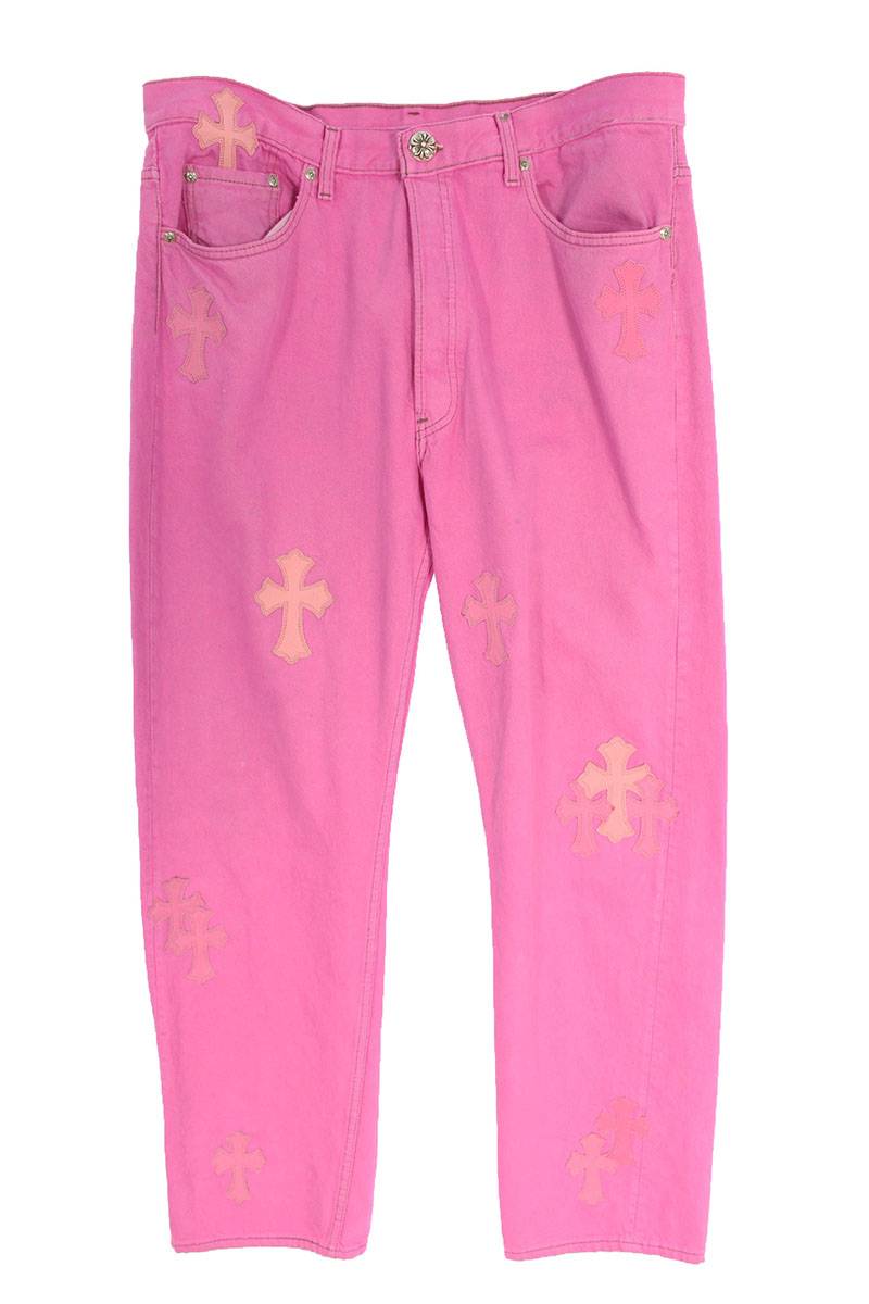 クロムハーツ Chrome Hearts リーバイス Levi S サイズ 36インチ U Vntg Jean Pk Red Tab クロスパッチ付きウォッシュドデニムパンツ ピンク シルバー Ss07 メンズ 中古 69 Rinkan A Ice Org Br