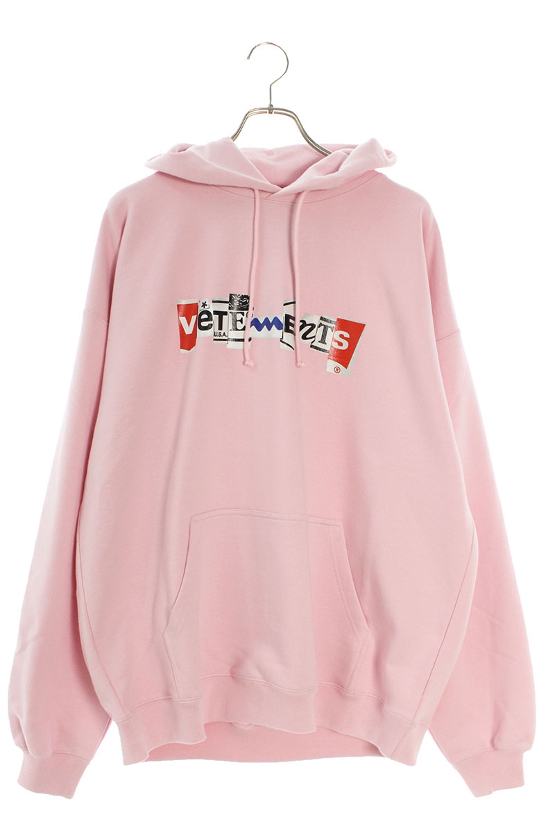 50%OFF!】 ヴェトモン VETEMENTS サイズ:M ミックスロゴプルオーバー