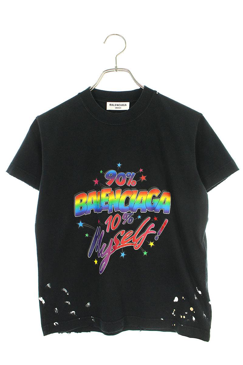 セール☆［BALENCIAGA］プリント コットン ジャージー Tシャツ BALENCIAGA コットンジャージー Tシャツ プリント入り | NET-A