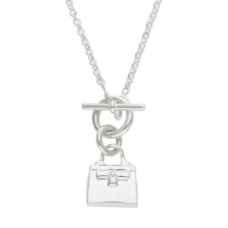 エルメス HERMES 大きさ:43糎  アミュレット ケリー しろがね色首飾り(しろがね色 12.40g)【109032】【BS55】【小物】【中古】bb380#rinkan*A