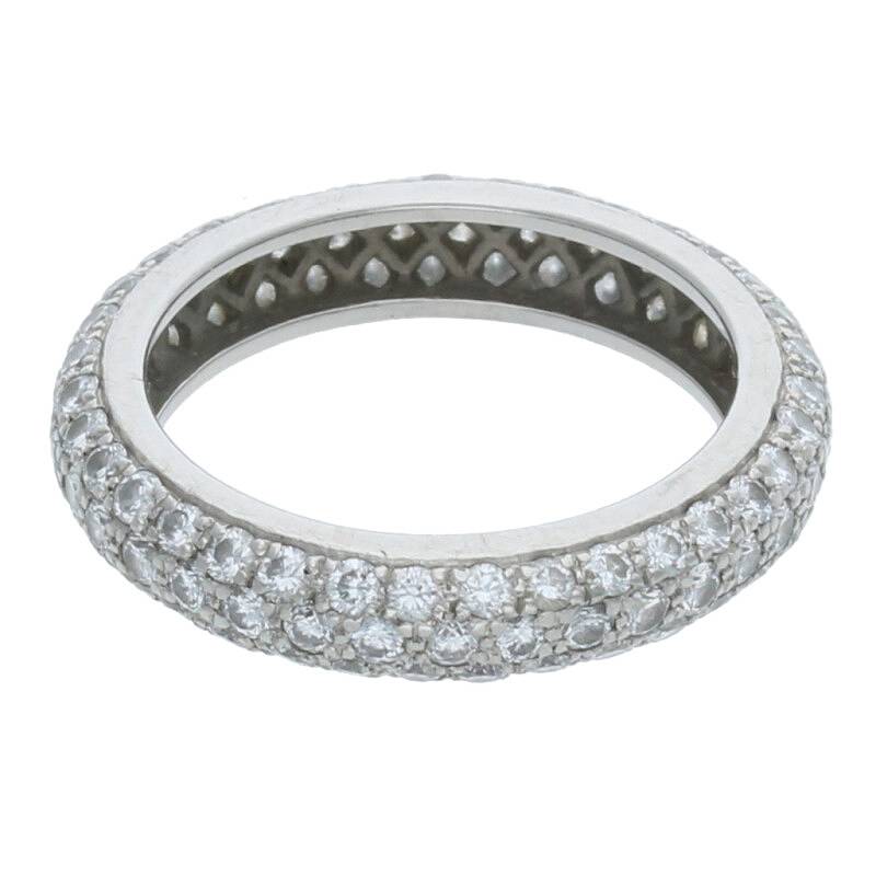 カルティエ Cartier サイズ:6号 PT950 PAVEダイヤリング(シルバー×クリア 3.96g)【522132】【SS13】【小物】【中古】bb134#rinkan*B|RINKAN