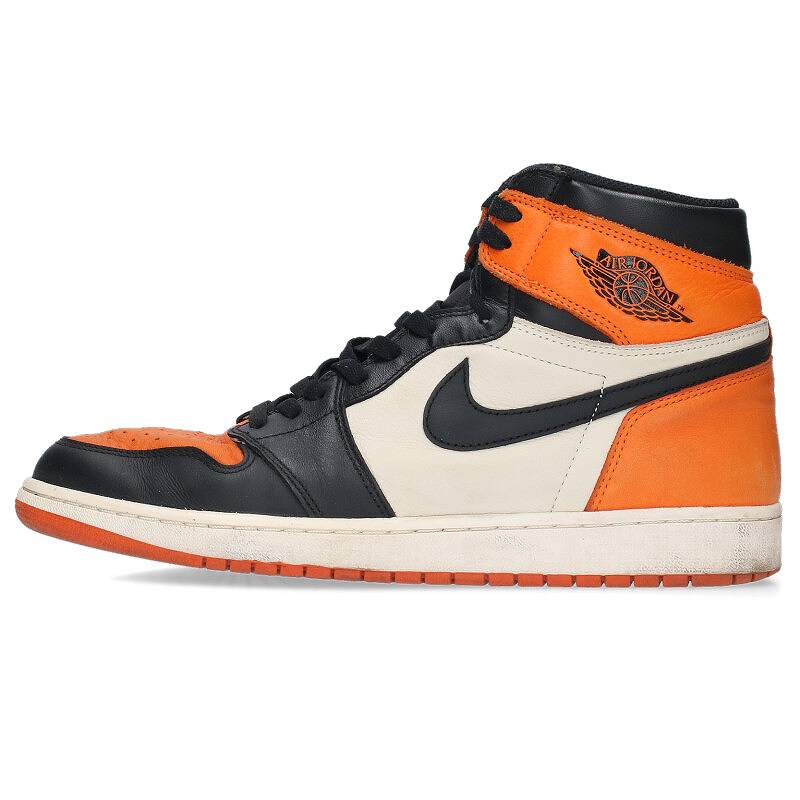 未使用　Nike Air Jordan 1 キッズシューズ ブラック　オレンジ Jordan Brand（NIKE） - 【新品24cm】NIKE エアジョーダン1MID