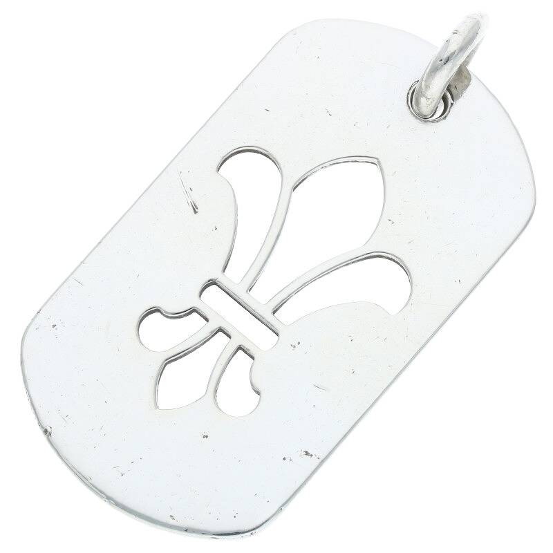 クロムハーツ Chrome Hearts   D TAG LRG ラージドッグタグ BSフレアラージドッグタグネックレストップ(しろがね色)【105062】【HJ12】【小物】【中古】bb377#rinkan*B