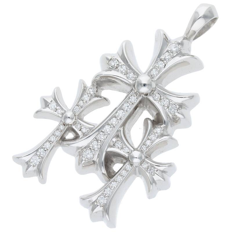 CHROME HEARTS クロムハーツ トリプルCHクロス スモール PAVE