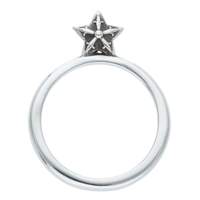 クロムハーツ Chrome Hearts 大いさ:6.5号  BUBBLGM STAR バブルガムスター しろがね色輪っか(しろがね色 1.57g)【118042】【os06】【小物】【中古】bb317#rinkan*B 指輪・リング-メンズジュエリー・アクセサリー