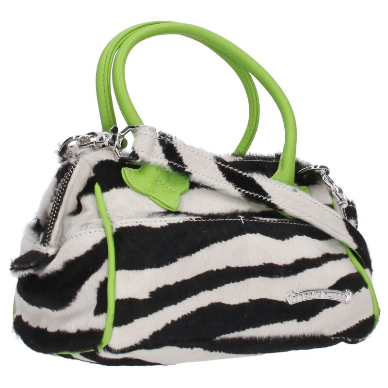 クロムハーツ Chrome Hearts   MOCHITA HAND BAG はりつけ台継ぎ切れ2WAY肩肉ハンドバック(黒いこと×白いこと×緑であること)【308042】【SJ02】【小物】【中古】bb339#rinkan*A