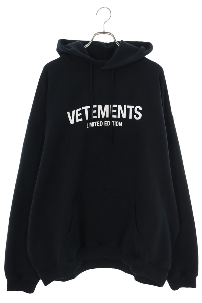ヴェトモン VETEMENTS　 サイズ:M 24AW UA65HD250B リミテッドエディションロゴパーカー(ブラック)【728042】【BS55】【メンズ】【新古品】bb78#rinkan*N