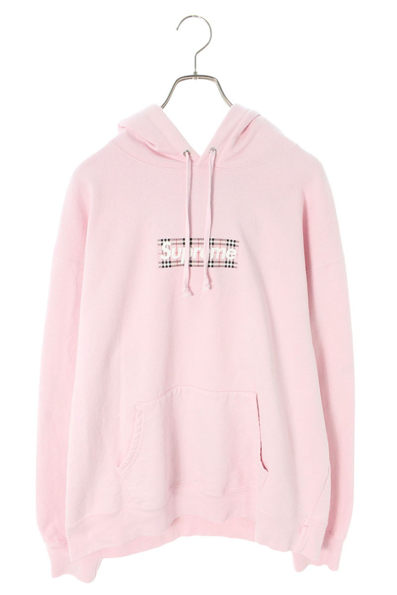 シュプリーム　バーバリー　ピンク　美品 Supreme Burberry Box Logo Hooded ピンク M