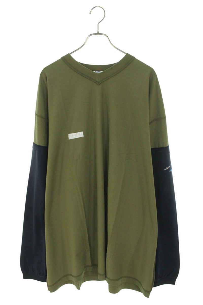 ヴェトモン VETEMENTS　サイズ:L 24AW UA65LS320K インサイドアウトシャークカットソー(カーキ)【402142】【BS55】【メンズ】【新古品】bb78#rinkan*N｜RINKAN