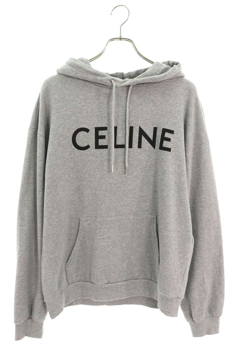 【ヴィンテージ】Rank:B☆Celine BEIGE ロゴ フーディ CELINE(セリーヌ) ロゴプリントバイカラースウェット2Y38A670Q